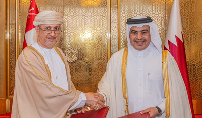 Ali bin Ahmed Al Kuwari with Sultan bin Salem Al Habsi